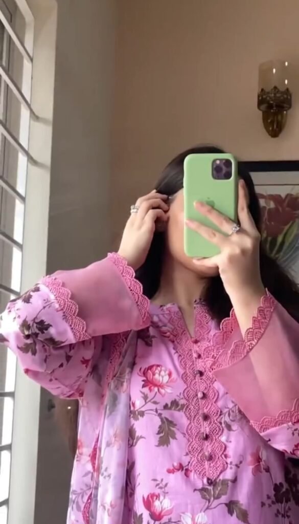 Pink Floral Printed Lawn 3-Pices