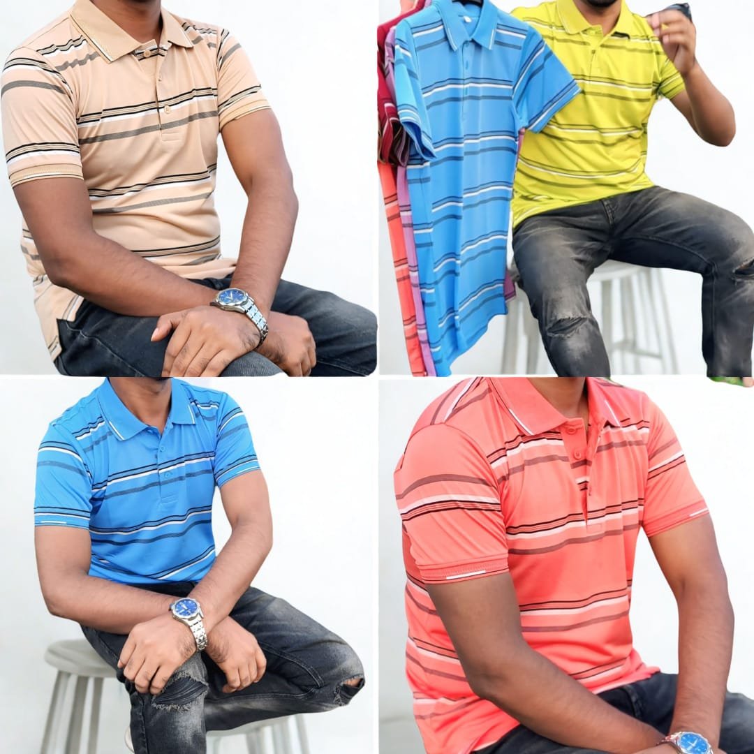 100% China Fabric Polo T-Shirt Combo – 4 Pieces Set